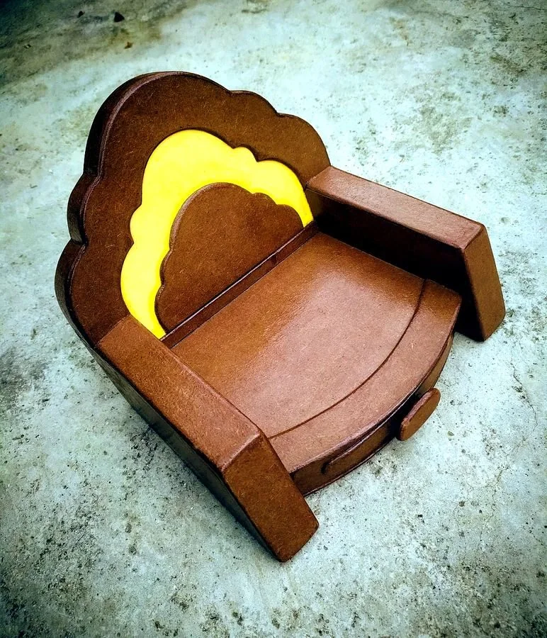 Cloud-back armchair, mid-build